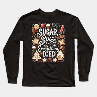 Sugar and Spice Vintage Christmas Cookies Baking Long Sleeve T-Shirt